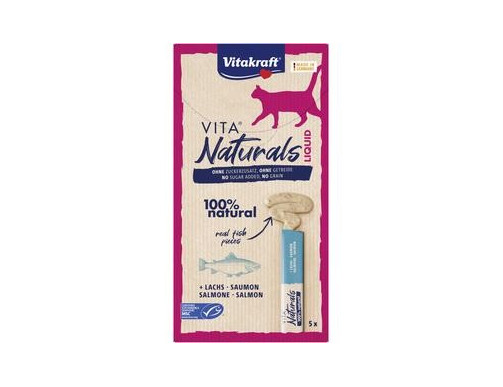 LIQUID SNACK VITANATURALS SAUMON POUR CHAT 5X15GR