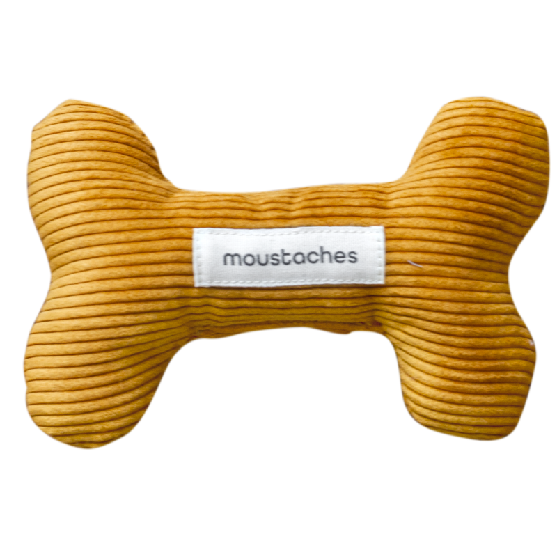 TOY BONE MOUSTACHES VELOURS MOUTARDE