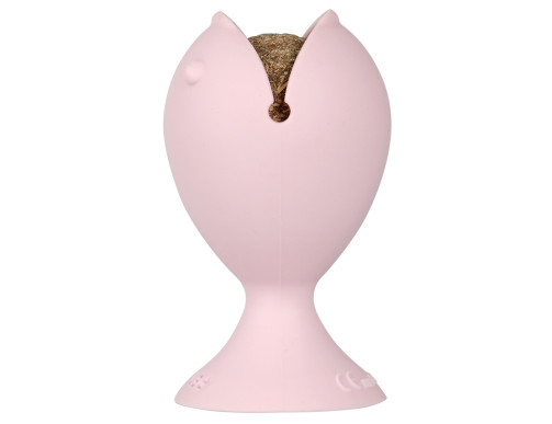 JOUET PUFFI AVEC BALLE CATNIP ROSE